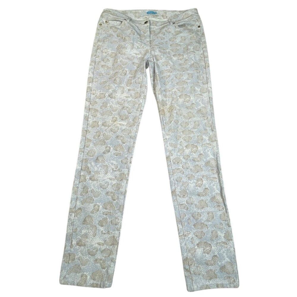 J McLaughlin Lexi Mid Rise Slim Leg Jean Boa Snakeskin Print